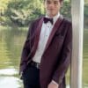 Burgundy Austin Diamond Weave Fashion Coat