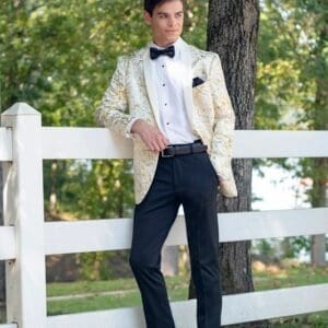 Ivory/Gold Camo Lamé Fashion Coat