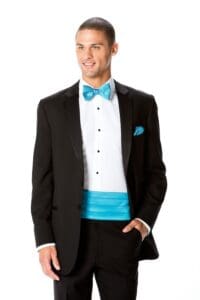 Modern Dot Hand-Knot Bow Tie with Simply Solid Cummerbund