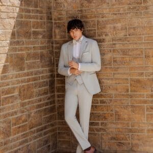 Simon Lt Grey 1B Notch Tuxedo Coat