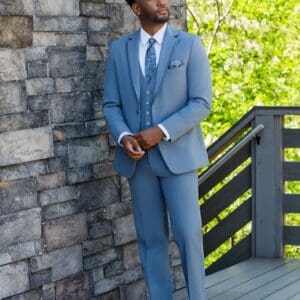 Simon Slate Blue 1B Notch Tuxedo Coat