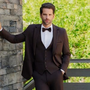 Simon Chocolate 1B Notch Tuxedo Coat