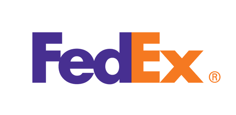 FedEx logo in purple and orange